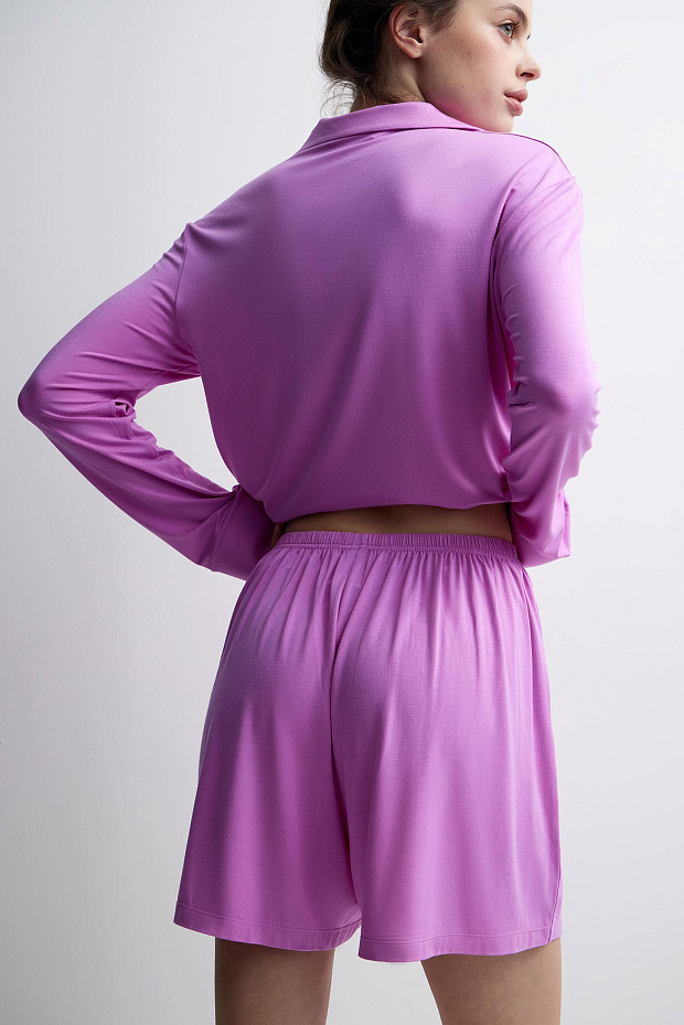 Пижамные шорты женские (лиловый)