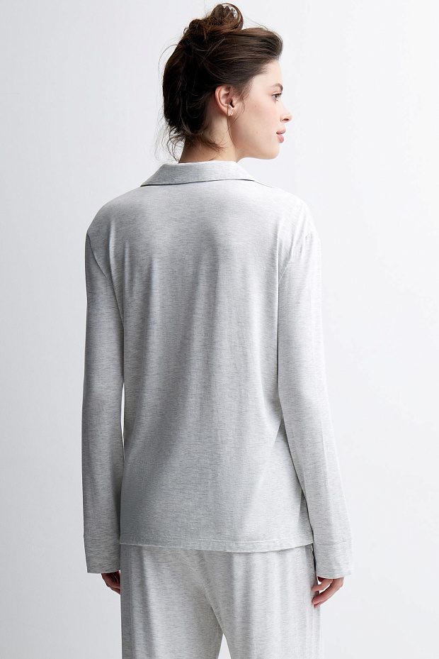 Пижамная рубашка женская (серый меланж)