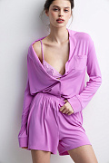 Пижамная рубашка женская (лиловый)