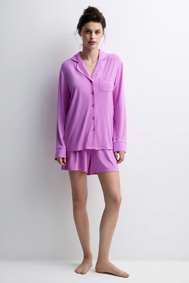 Пижамная рубашка женская (лиловый)