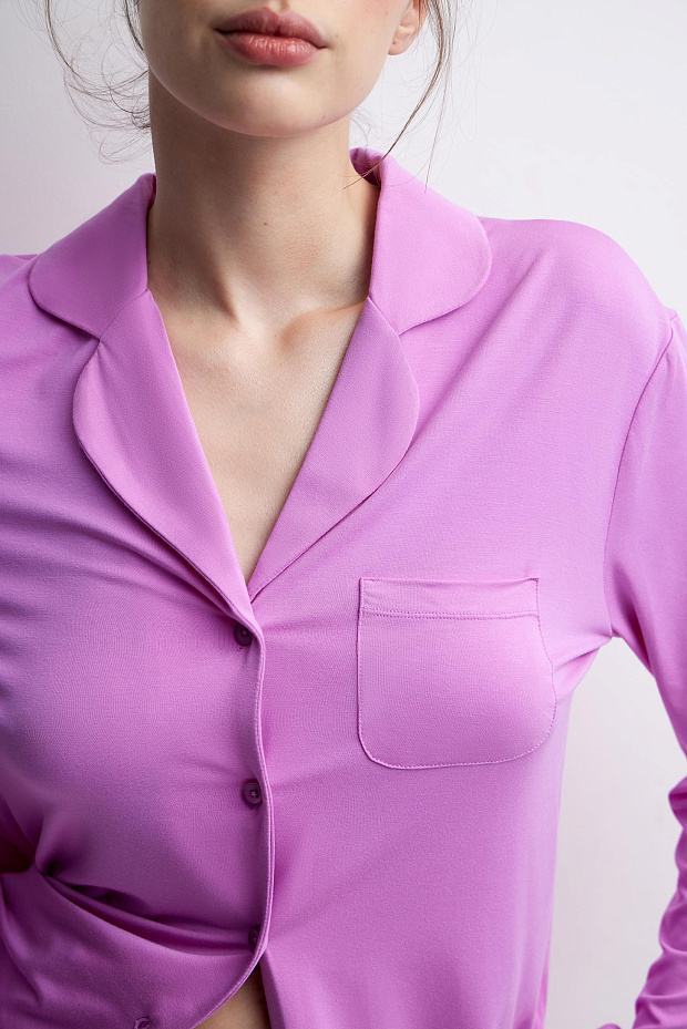 Пижамная рубашка женская (лиловый)