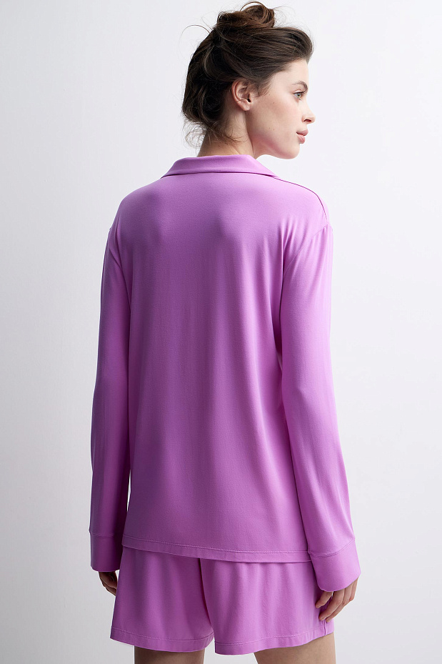 Пижамная рубашка женская (лиловый)