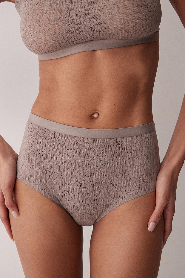 Трусы-кюлоты с высокой посадкой (капучино)