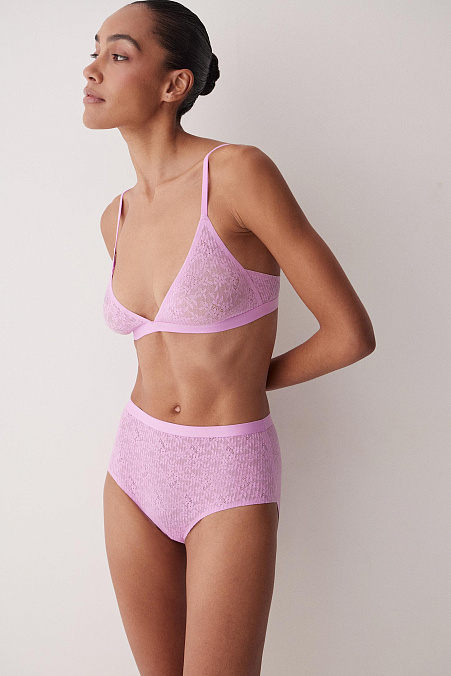 Трусы-кюлоты с высокой посадкой (лиловый)