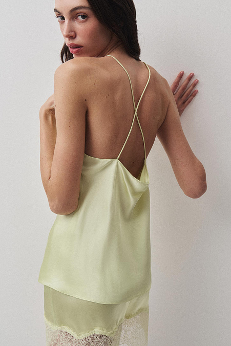 Топ на тонких бретелях (зеленый)