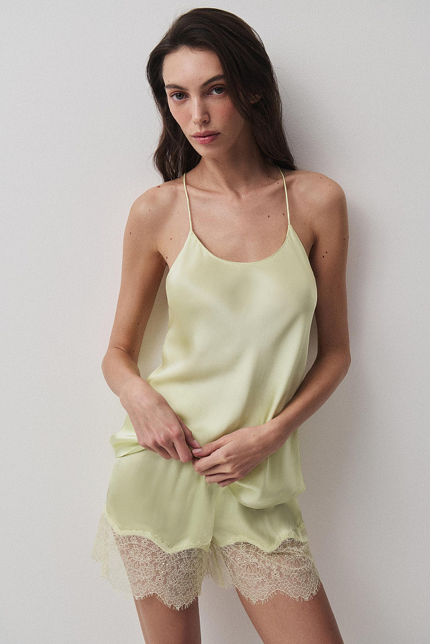 Топ на тонких бретелях (зеленый)