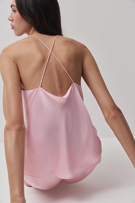 Топ на тонких бретелях (розовый)