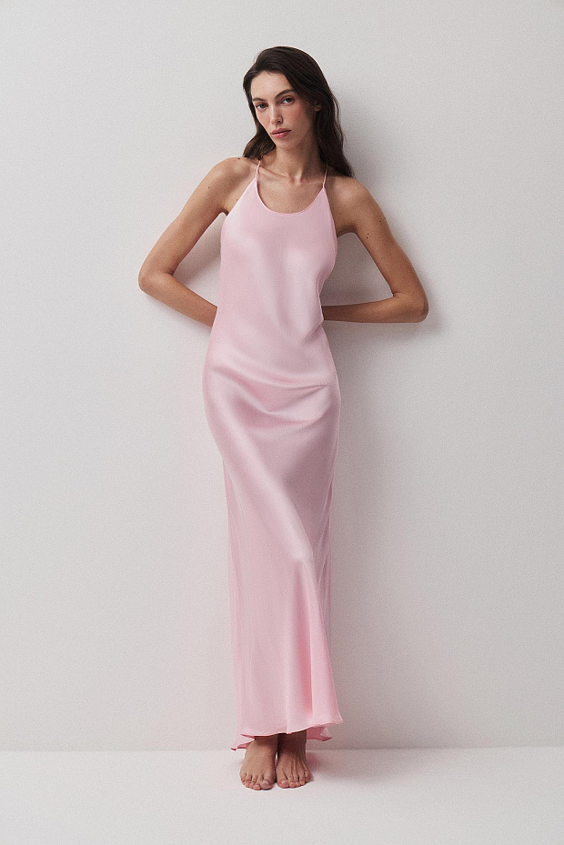 Сорочка на тонких бретелях (розовый)