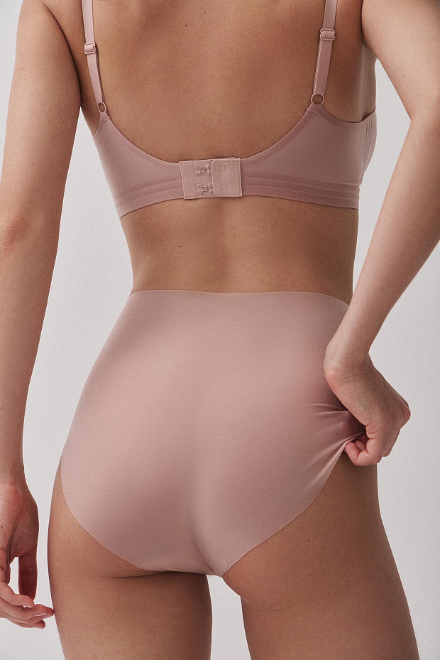 Трусы-кюлоты с высокой посадкой (пудрово-розовый)