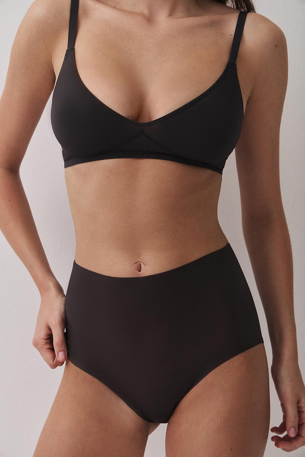 Трусы-кюлоты с высокой посадкой (горячий шоколад)