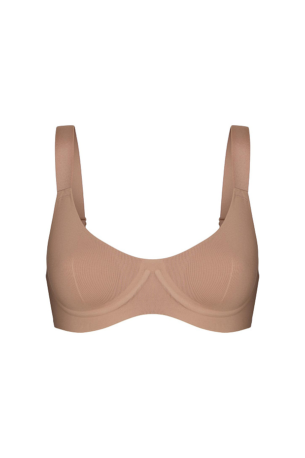Бюстгальтер на широких бретелях (темно-бежевый)