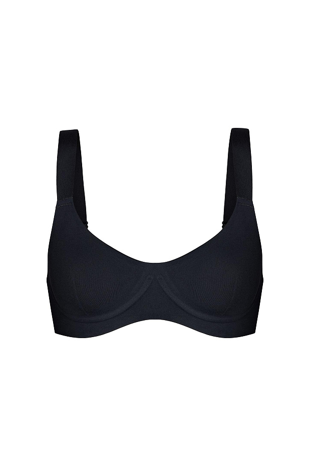 Бюстгальтер на широких бретелях (черный)