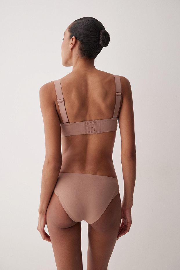 Трусы-танга со средней посадкой (темно-бежевый)