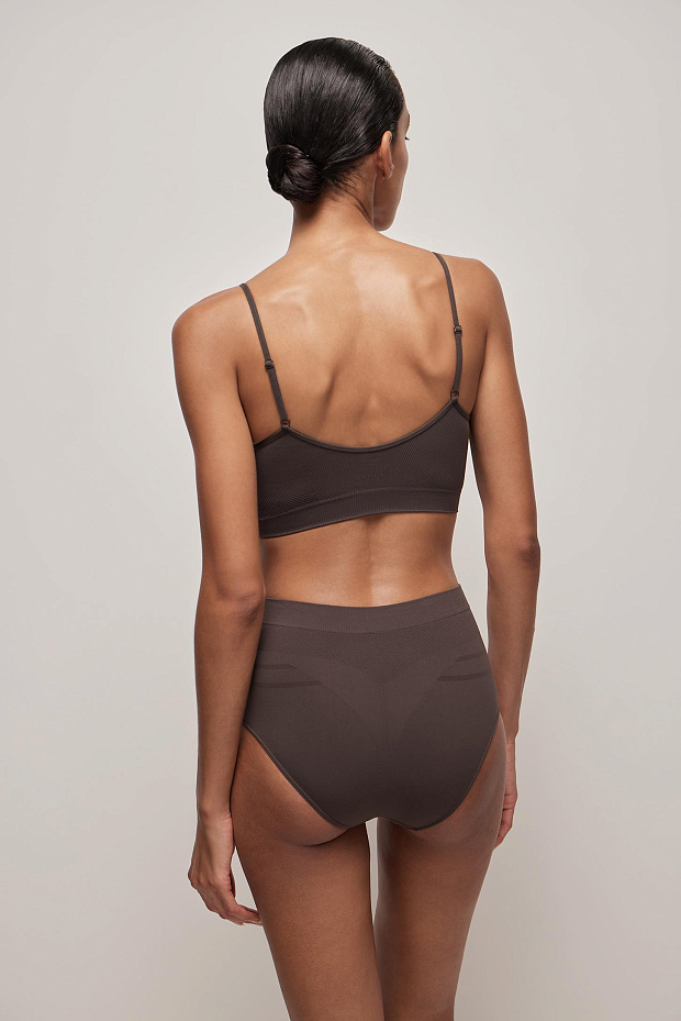 Трусы-кюлоты с высокой посадкой (шоколадный)