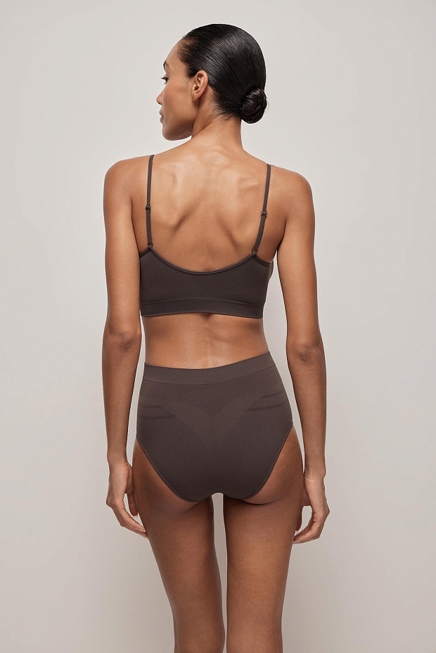 Бюстгальтер топ на тонких бретелях (шоколадный)