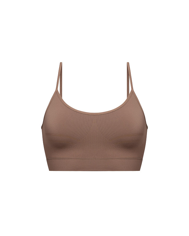 Бюстгальтер топ на тонких бретелях (шоколадный)