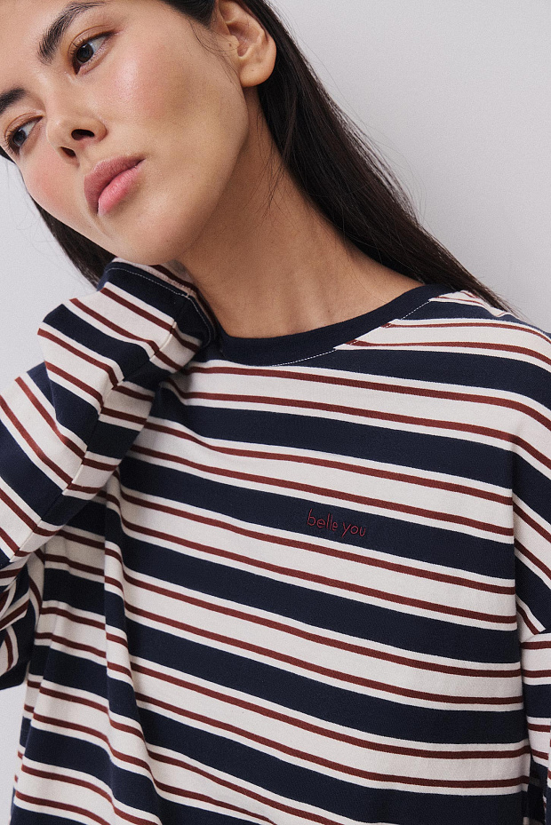 Лонгслив оверсайз (темно-синий)