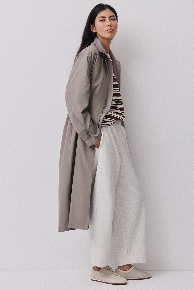 Укороченные брюки (светло-серый меланж)