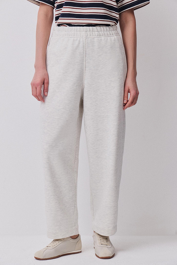 Укороченные брюки (светло-серый меланж)