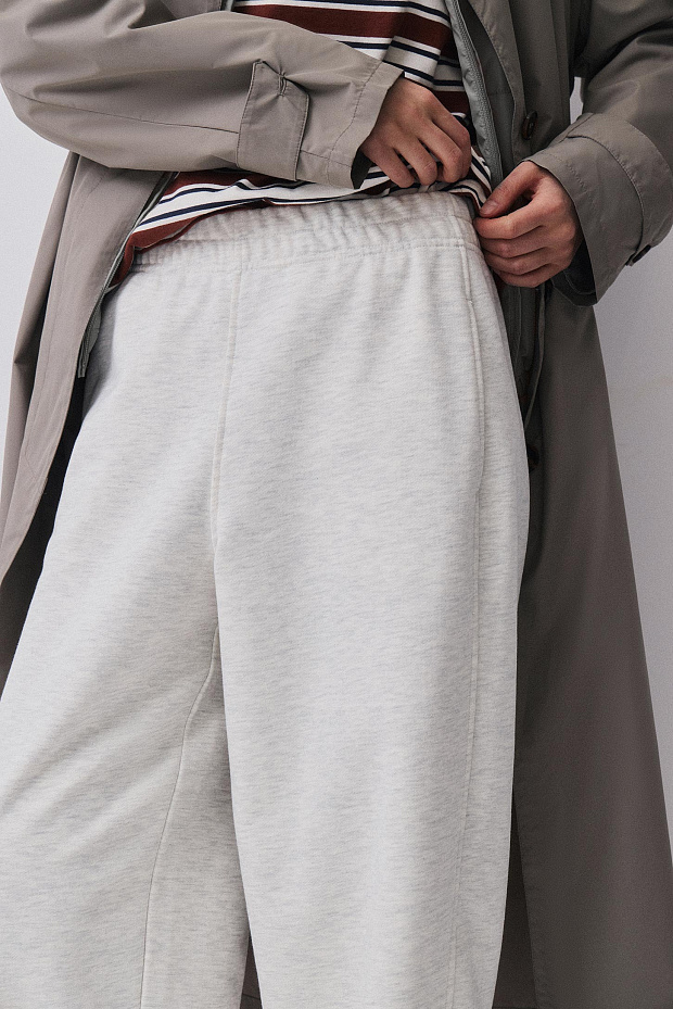 Укороченные брюки (светло-серый меланж)