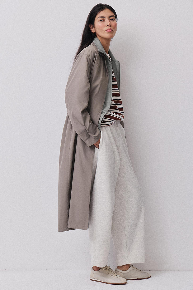 Укороченные брюки (светло-серый меланж)