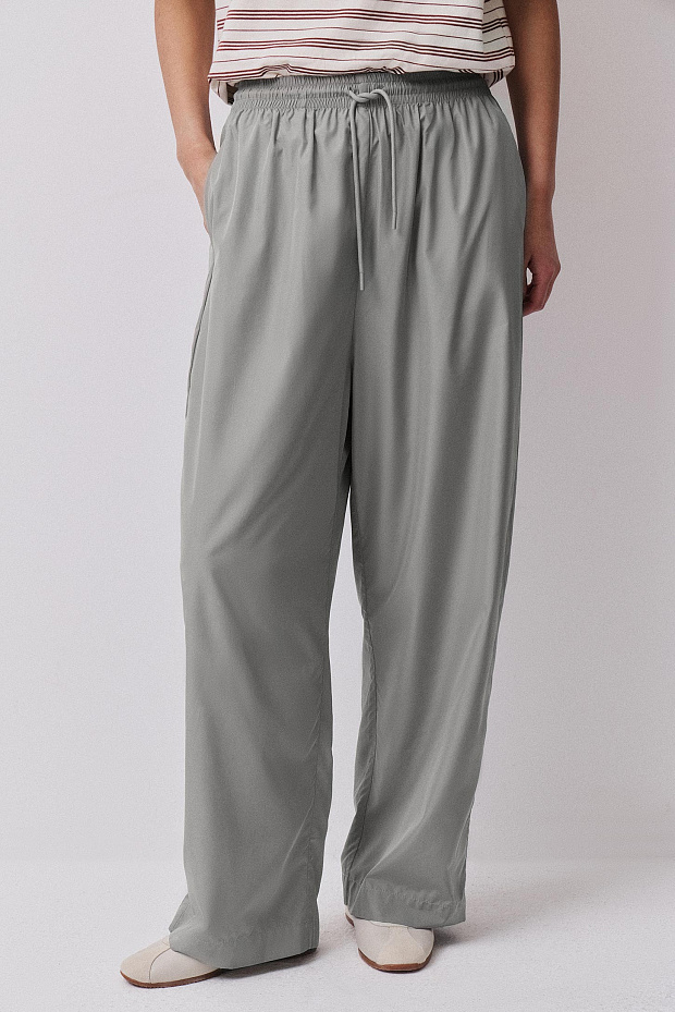 Брюки прямые (серо-зеленый )