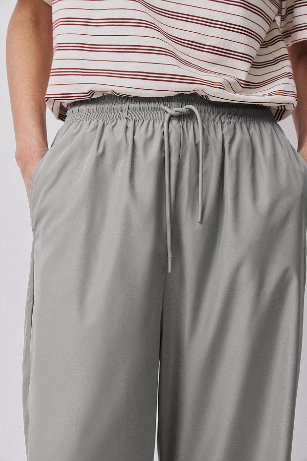 Брюки прямые (серо-зеленый )