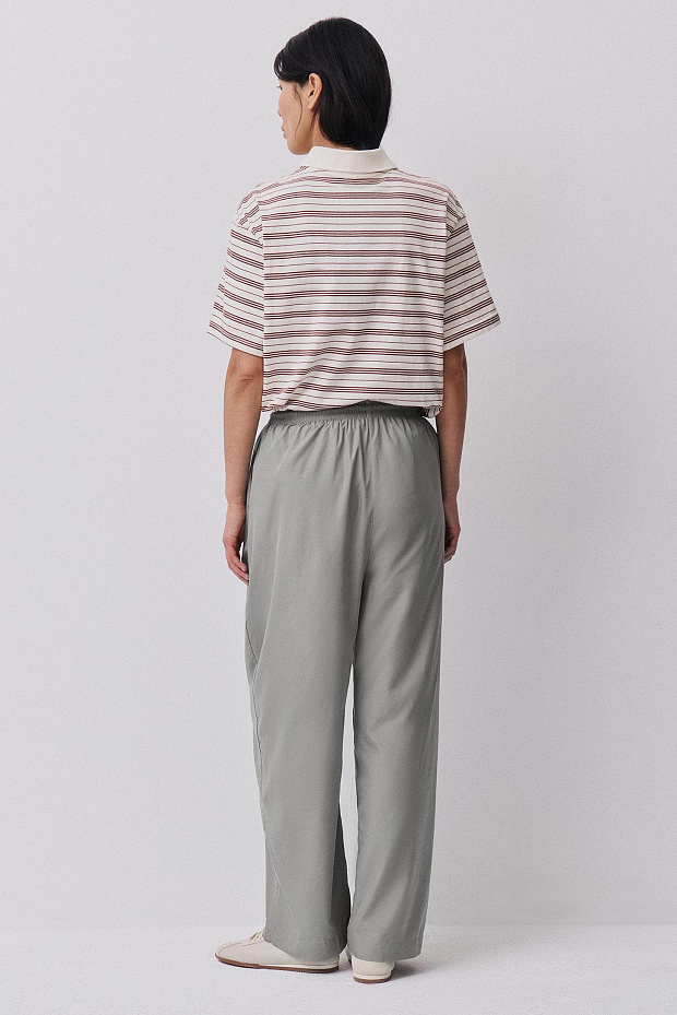 Брюки прямые (серо-зеленый )