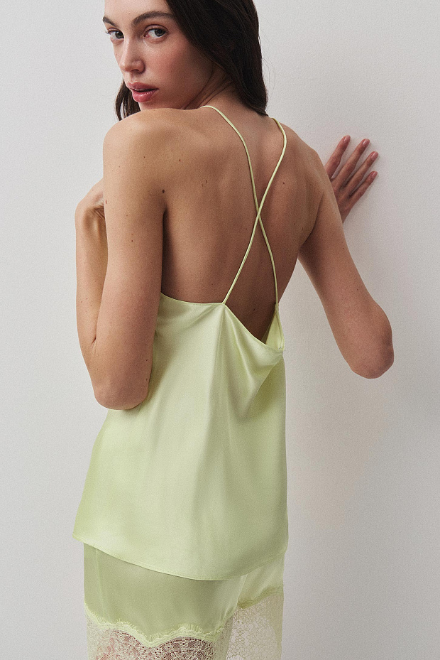 Топ на тонких бретелях (зеленый)