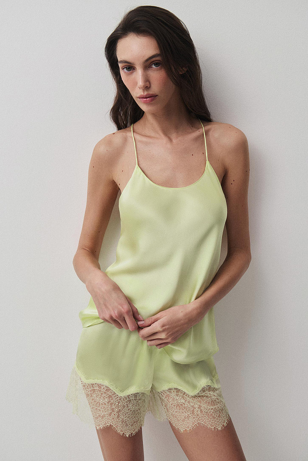 Топ на тонких бретелях (зеленый)