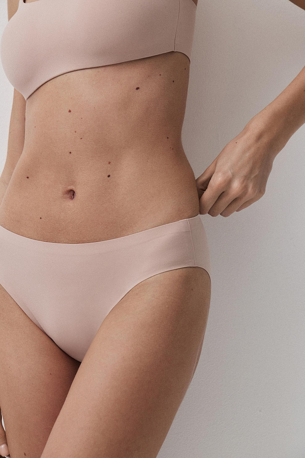 Трусы слипы с низкой посадкой (пудрово-розовый)