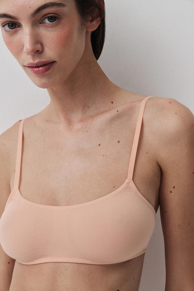 Бюстгальтер на тонких бретелях (персиковый)