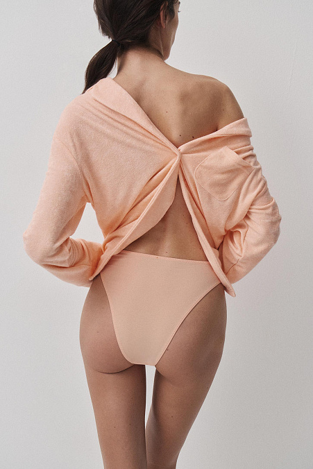 Трусы-танга с высокой посадкой (персиковый)