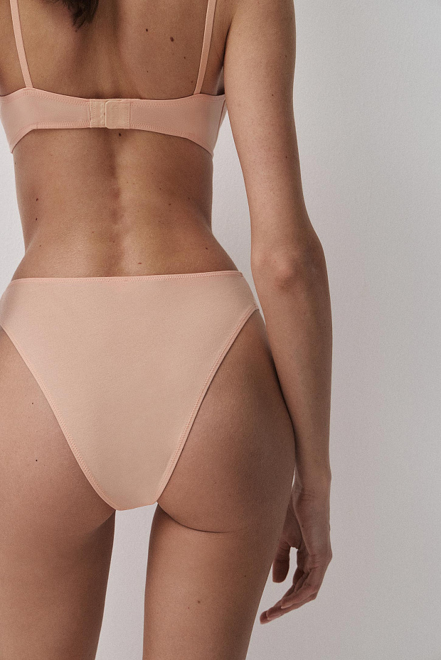 Трусы-танга с высокой посадкой (персиковый)
