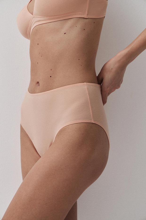 Трусы-кюлоты с высокой посадкой (персиковый)