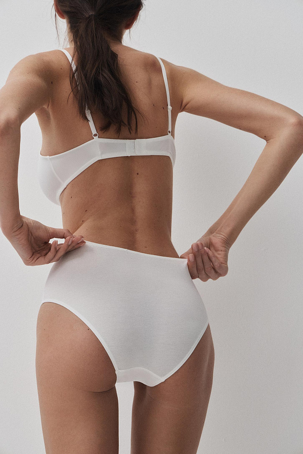 Трусы-кюлоты с высокой посадкой (молочный)