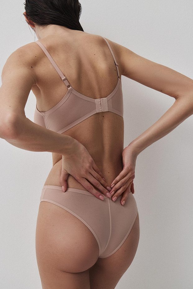 Трусы-бразилиано со средней посадкой (пудрово-розовый)