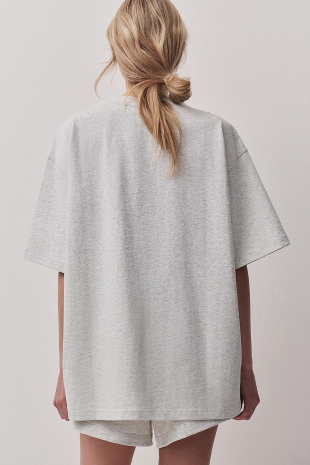 Футболка оверсайз (светло-серый меланж)