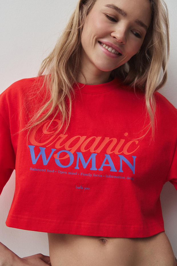 Футболка свободного силуэта (томатный)