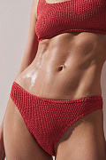 Купальные бесшовные трусы-бразильяно со средней посадкой (коралловый)