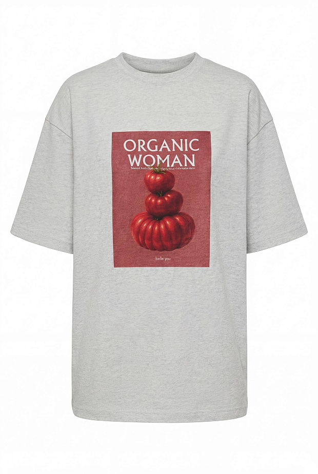 Футболка оверсайз (светло-серый меланж)