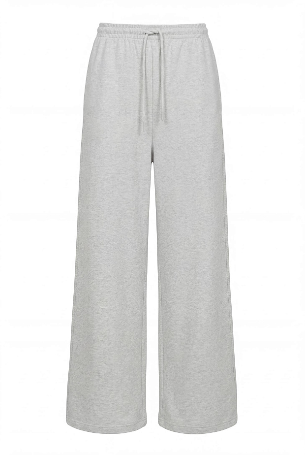 Широкие брюки (светло-серый меланж)