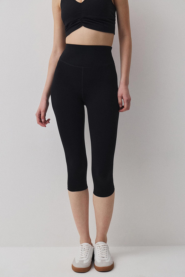 Спортивные легинсы-капри (черный)