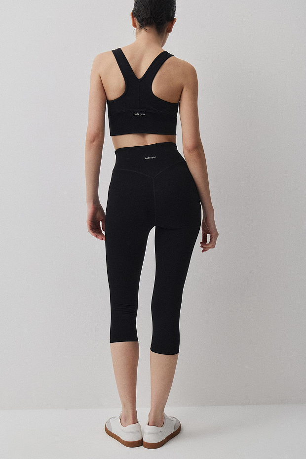 Спортивные легинсы-капри (черный)