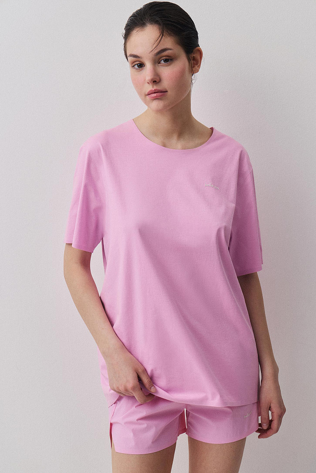 Спортивная футболка свободного силуэта (розовый)