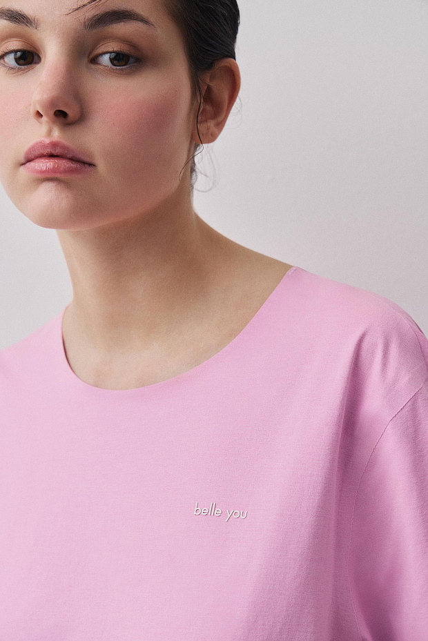 Спортивная футболка свободного силуэта (розовый)