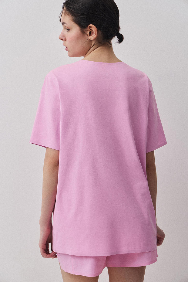 Спортивная футболка свободного силуэта (розовый)