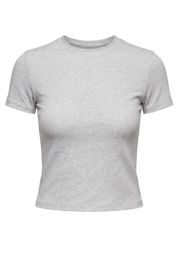 Футболка прилегающего силуэта (светло-серый меланж)
