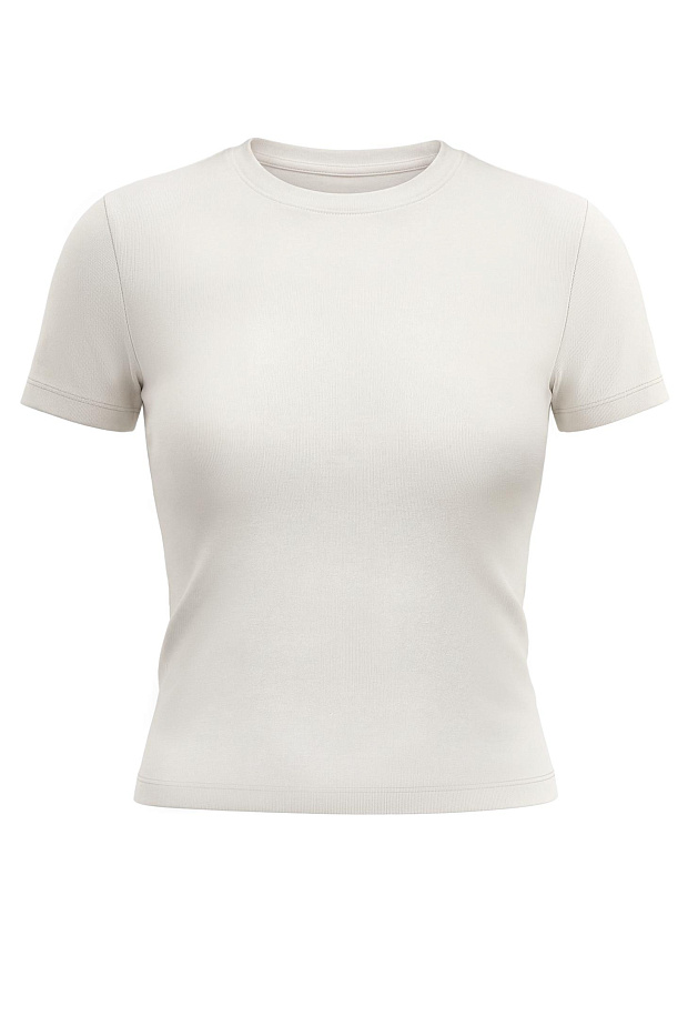 Футболка прилегающего силуэта (молочный)