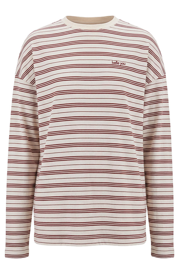 Лонгслив оверсайз (коричневый-принт)